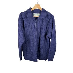 Aran Crafts Ireland Merino Wool Zip Cardigan Small